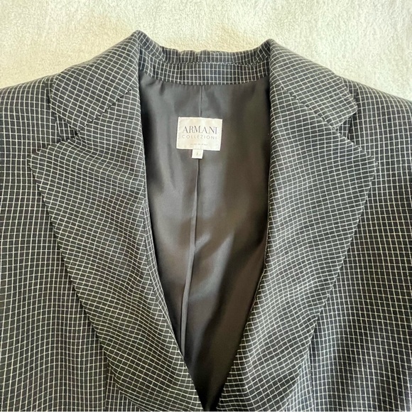 Armani Collezioni Black & White Strip/Grid Blazer - Picture 5 of 10